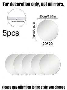 1 Pc 6/8/12inch Mirror Tray,Round Mirror Candle Board,Acrylic Round Mirrors,Plate Self Adhesive Mirror Stickers,Used For Table Centerpiece, Wedding Decorations,Shower Party,Home Wall Decor Gifts, Birthday, Graduation,Crafts,Valentine Day,Christmas - Multicolor - View 18