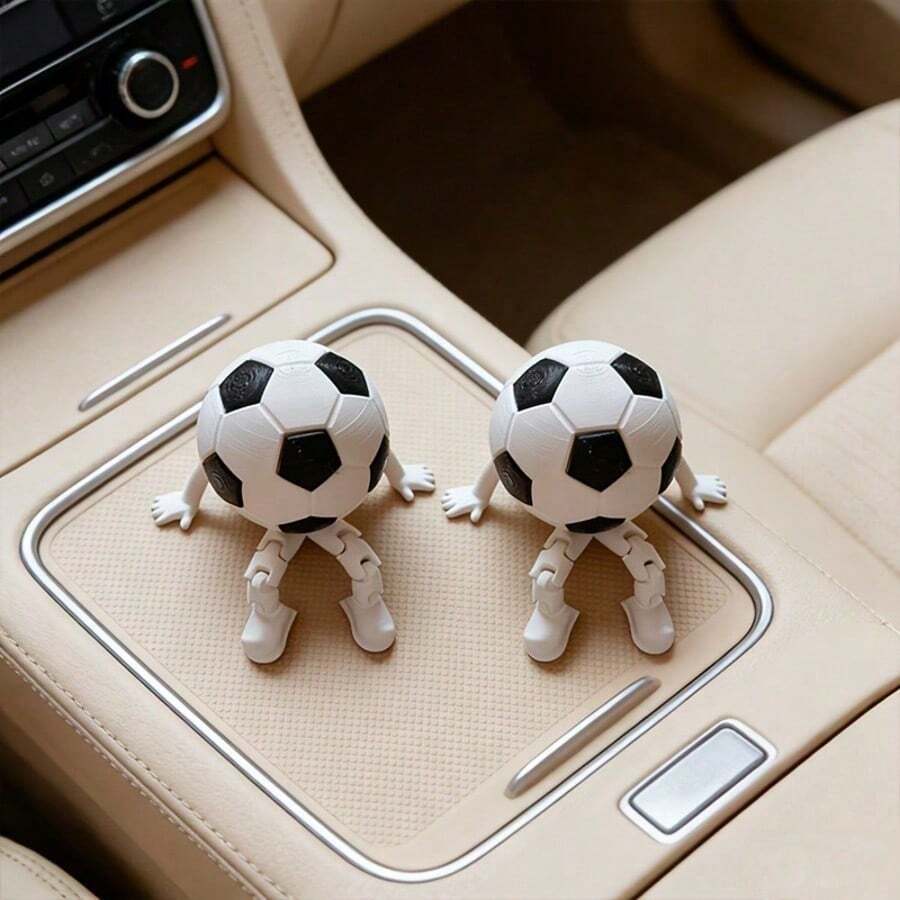 Black And White Style Soccer Statue, Movable Joint Car Statue, Adult Sports Theme Vehicle Style Desktop Decor, Father's Day Gift, Graduation Season Gift, And Personalized Decor For Soccer Enthusiasts - Multicolor - View 1