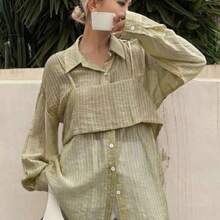 Women Blouses & Shirts - Khaki - View 1