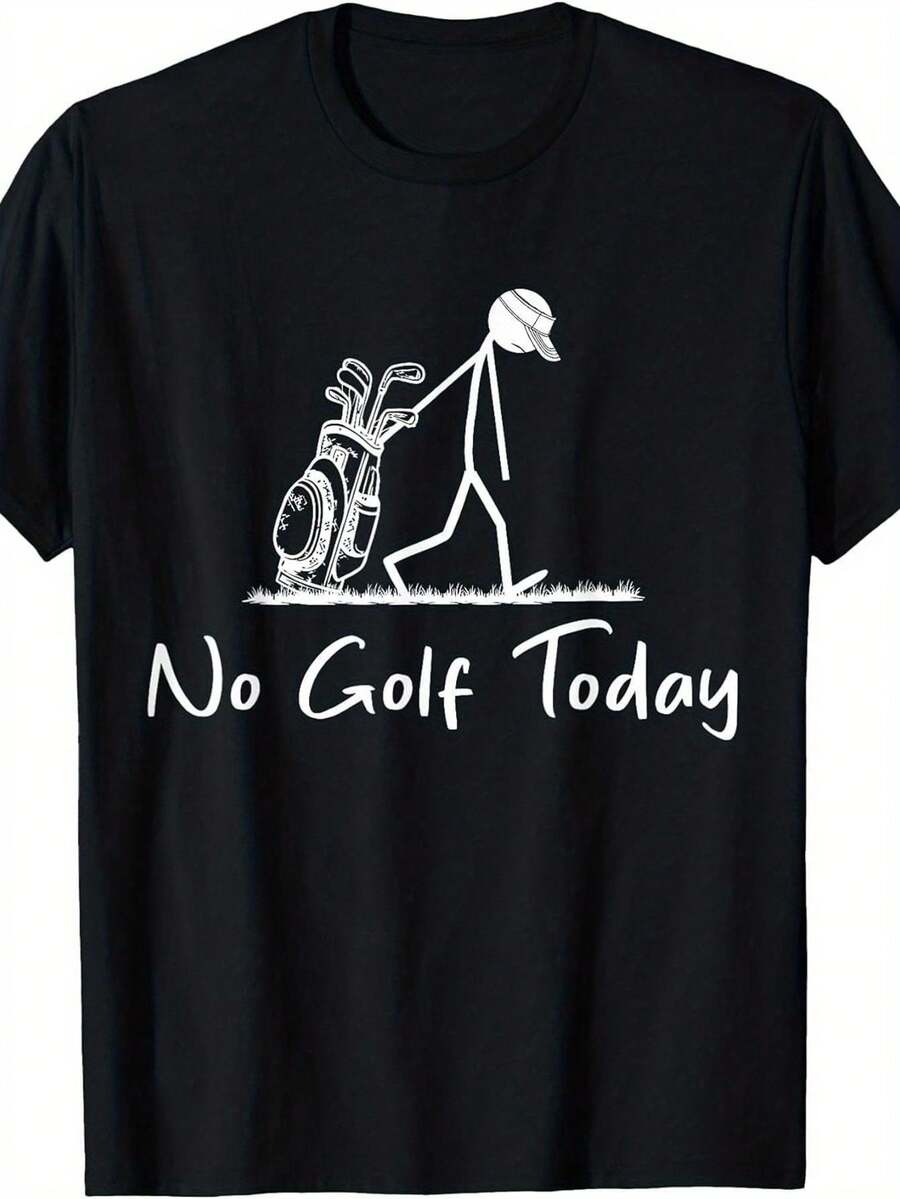 Camiseta gráfica de golf divertida para hombre | Camiseta casual de manga corta y cuello redondo estilo outdoor con estampado de golfista triste de stickman - Camiseta unisex de corte holgado para hombres y mujeres - Camiseta casual cómoda para todas las estaciones para entusiastas del golf - Estampado por transferencia de calor