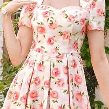Vintage Elegant Women's Dress Jacquard Sweetheart Neck Casual Holiday Party Dress Summer Dresses For Women Summer Outfits Festival Outfits For Women Festival Dresses Mothers Day Outfit Elegant Dresses For Women Elegant Dresses For Party Elegant Party Dresses For Women Wedding Guest Dress For Women Graduation Dress Women Prom Dress Vacation Outfits Women Holiday Dresses Country Concert Outfit Country Dress For Women Blue Dress Retro Dress Vintage Dress Tea Party Dress For Elegant Women - Azul - Ver 3