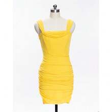 Vestido Tirante Sensual Elegante Nueva Llegada Estilo Sofisticado Mujer - Amarillo - Ver 8