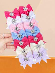 16/8/4pcs/Set Ensemble de pinces à cheveux avec nœud en strass, épingles à cheveux en texture satinée multicolore, combinaison d'accessoires de tête douce et exquise, fabriquée en matériau satin, surface lisse et brillante, toucher délicat et doux, montrant une qualité haut de gamme, améliorant le raffinement de l'apparence globale - Convient aux femmes et aux filles, que ce soit un style vif et ludique, un style de dame élégante ou un style simple quotidien, vous pouvez trouver la couleur correspondante pour répondre aux différents besoins de tenue - Multicolore - Voir 10