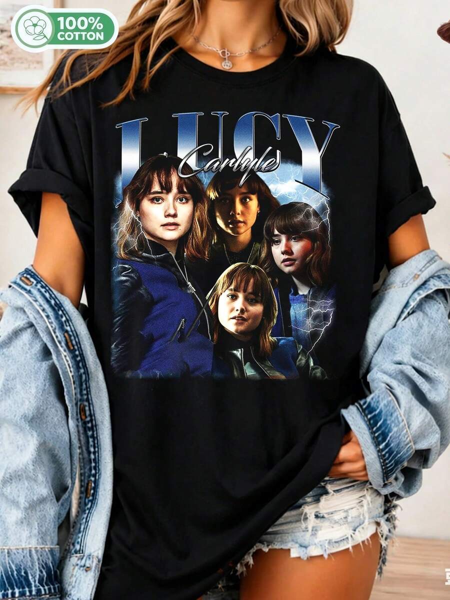 Limited Edition Vintage Lucy Carlyle T-Shirt, Lockwood And Co Gift For Women And Men, Retro Unisex Tee For Fans Of _............___ (1) - Black - View 1