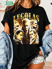 Legolas T-Shirt – Vintage Lords Of The Rings Crew Neck, Clothing For Fans Of Elven Archers_............___ - Black - View 6