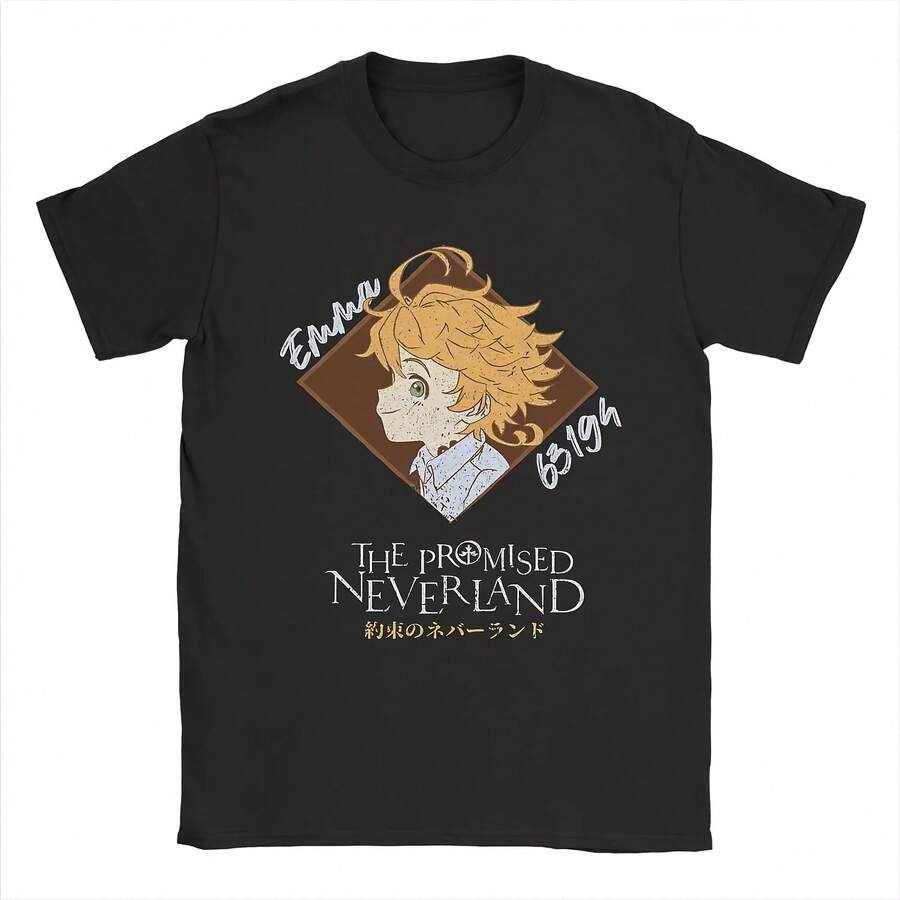 Camiseta novedosa de verano para hombre con estampado de The Promised Neverland, una camiseta de manga corta cómoda y elegante - forma - Ver 1
