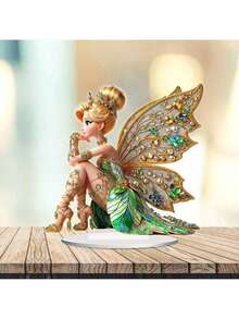 This Fairy Flower Statue Is Made Of Colorful Acrylic, Using 2D Printing Technology, Emitting A And Peaceful Atmosphere. It Is A Creative Gift, Craft, Office Supply, Desktop Decoration, And Also A Perfect Gift For Girls. - A - View 6