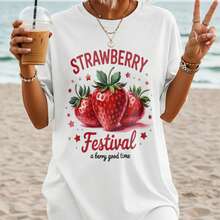 1 Piece Unisex Loose Fit Short Sleeve T-Shirt, 180g, Crew Neck, 100% Pure Cotton, Designed By Y2K Artists In The Bababask Style, Casual And Versatile, With Celebrity Print, Ideal For Urban Style, Daily Outings, Camping, Concerts And Hip-Hop, Rock And Rap Events, Perfect For Festivals, Autumn And Year-Round Wear, Special Offer On Plus Sizes For Women - 白色6 - 查看 1