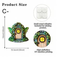 1/5pcs Dreamy Garden Wooden Fairy Gate, Enchanted Forest Elf Cottage, Suitable For Outdoor Patios, Tree Trunks And Fence Decorations, Garden Accessories. - Multicolor - View 15