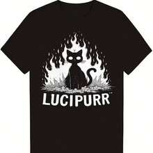 Printed T-Shirt For Men And Women - Black - View 1