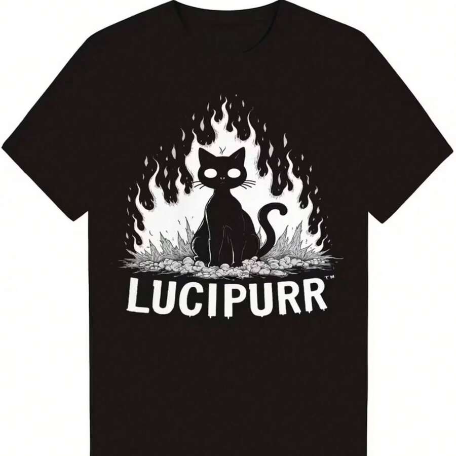 Printed T-Shirt For Men And Women - Black - View 1