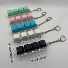 1 pieza Llavero con teclado fidget - Ajustes de clic silencioso y ruidoso para oficina, biblioteca y alivio de la ansiedad | Juguete antiestrés de diseño alegre con colores variados - color - Ver 6