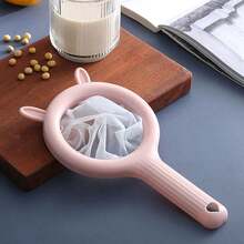 1個咖啡/豆奶濾網，家用果汁擠壓過濾器，分離過濾漏斗，附手柄塑膠網狀濾網，適用於豆奶、果汁及居家使用－過濾工具 - 白色 - 查看 20