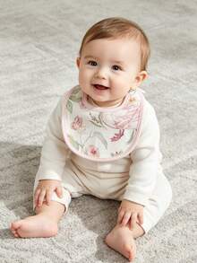 1 buah Celemek Bayi, Motif Bunga, Hewan & Kastil, Cocok untuk Bayi Usia 0-12 Bulan - MultiWarna - View 4