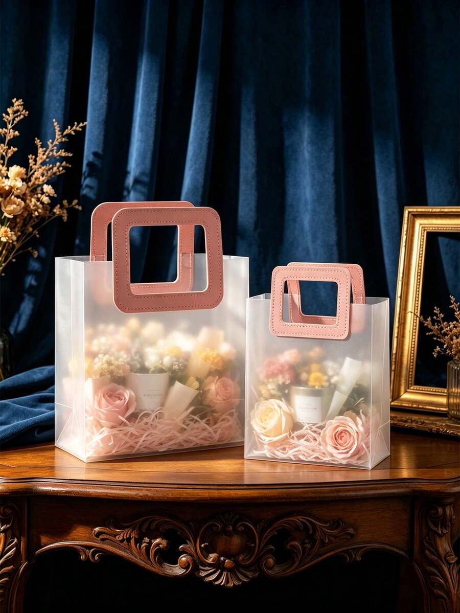 1/10pcs, Matte Gift Bags Are An Ideal Choice To Convey Your Heartfelt Message. Made Of High-Quality Transparent PVC Material,