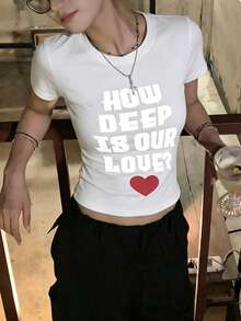 Playera negra ombliguera cuello redondo manga corta para mujer, estampado de leopardo y diseño moderno edición verano, corte ajustado super lindo, estilo juvenil casual perfecto para usar diario y salir con amigas ECL1 - Blanco - Ver 4