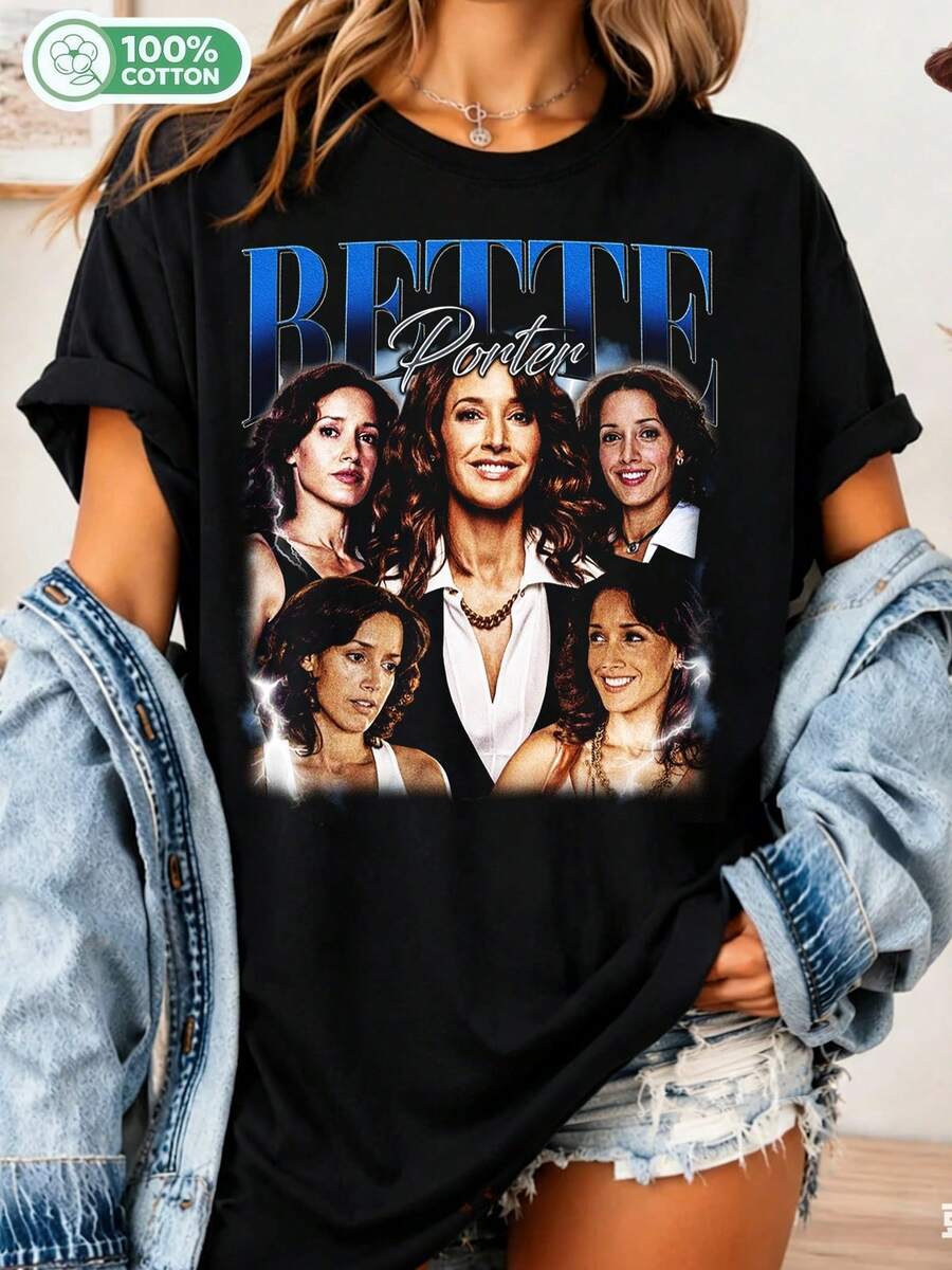 Vintage Bette Porter T-Shirt, Gift For Women And Men, Unisex T-Shirt, Jennifer Beals The L Word Vintage Retro From The 90s. - Black - View 1