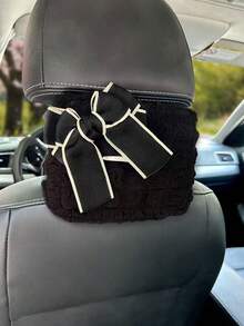 1pc Black Bow Tissue Box, Car Tissue Paper Holder, Decorative Storage Box For Automotive - Tissue Box - View 8