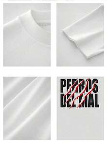 Men's Wrestling-Themed T-Shirt With A Devilish Dog Pack Print, Casual Summer T-Shirt, Crew Neck, Short Sleeve, 100% Cotton, 220g Thick Cotton - 白色 - 查看 4