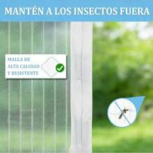 Puerta Mosquitera Autoadhesiva Magnética, Fácil Instalación Sin Perforar, Ventilada y Transparente, para Puertas de 90/100cm x 210cm, 3 Colores Disponibles - Negro - Ver 5
