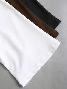 Nuevo conjunto de 3 piezas ajustado con hombros descubiertos, estilo sexy europeo y americano. Camiseta de unicolor versátil y casual para mujer, adecuada para primavera/verano, uso diario, ir al trabajo, citas - Multicolor - Ver 6