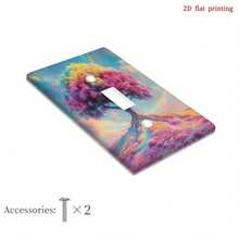 1pc Rainbow Tree Skyline Print Switch Panel Cover, 2D Flat Printing, PC Plastic Material, Suitable For Bedroom/Kitchen/Living Room Decor - Multicolor - View 13