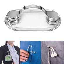 1pc 2D Stainless Steel & Transparent Plastic Fashion Magnetic Eyeglasses Frame, Unisex, Magnetic Clasp Design, Suitable For Daily Use And Gift For Parents, Modern Appearance, Multi-Functional Glasses Frame - Silver - View 3