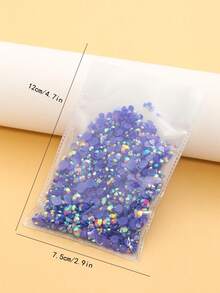 2MM-6MM 混合尺寸 2000顆/包 圓形平底樹脂水鑽 果凍糖 AB色 亮面亮片 DIY 寶石貼紙，適用於衣服、包包、鞋子、馬克杯、瓶子、保溫杯、手機、DIY配件 - 深藍51 - 查看 6