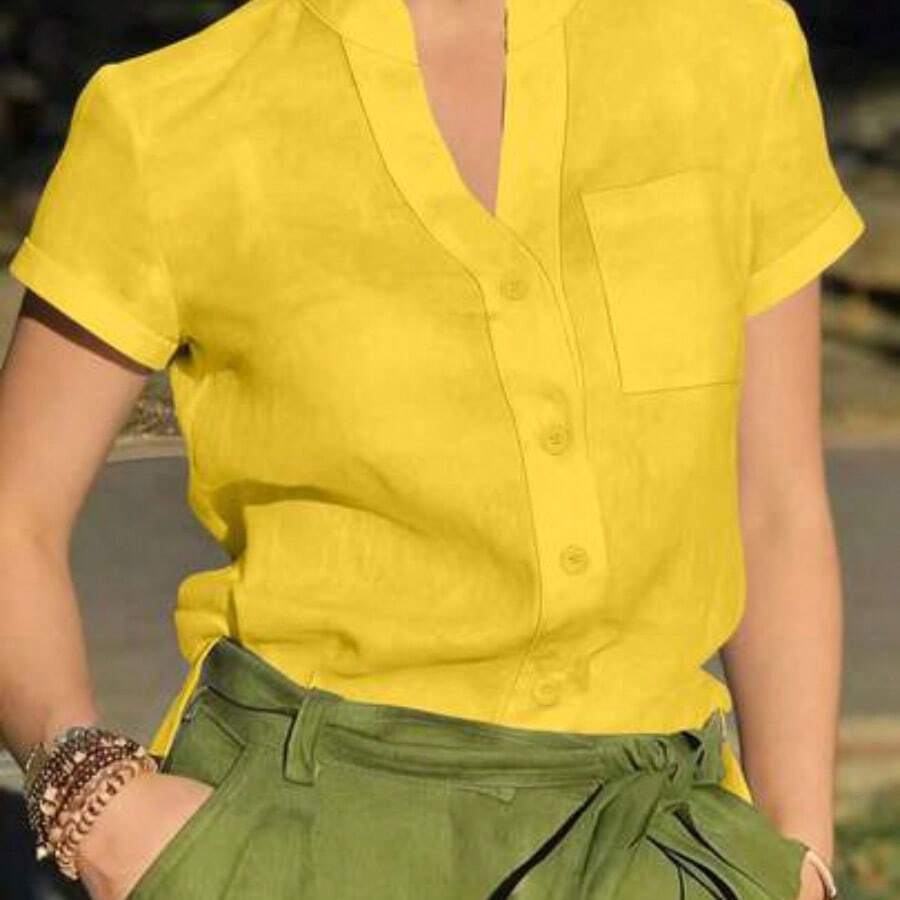 Women Blouses & Shirts - Yellow - View 1