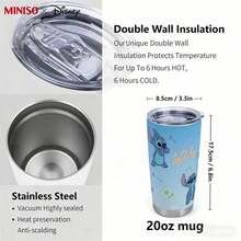Bình giữ nhiệt MINISO X Disney Stitch Experiment 626 20oz, bằng thép không gỉ, cách nhiệt chân không, có nắp đậy, thích hợp mang theo khi đi du lịch, dùng được cả đồ uống nóng và lạnh. - Nhiều màu - Xem 5