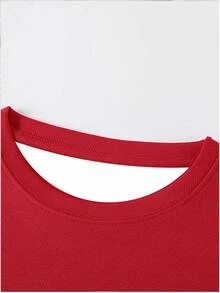 Men's Crew Neck T-Shirt, 100% Cotton, Graphic Print, Breathable And Lightweight Fabric, Machine Washable, Casual Style Ideal For Everyday Wear, Outings And Dates All Year Round - 軍綠色 - 查看 7