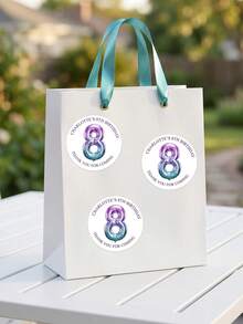 Adesivos personalizados de agradecimento de aniversário (8/20/40 unidades), etiquetas personalizadas com números para balões, adesivos para sacolas de festa, adesivos redondos autocolantes de aniversário, adesivos de agradecimento pela presença. - multicolorido - Ver 7
