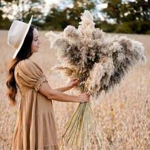 10/20/30/60pcs Pampas Grass Bouquet - Realistic Fluffy White & Brown Rattan Decor, Suitable For Home, Vase, Room, Wedding, Party - Fit For Christmas, Halloween, Easter, Thanksgiving - No Electricity Needed, Enjoy The Good Life - Original Color Luchai - View 9
