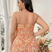 Swim Mod Traje de baño de una pieza con camisola con estampado integral para mujer de talla grande, adecuado para vacaciones en la playa, fiesta en la piscina, fiesta en la playa Traje de playa floral Traje de baño floral Traje de baño floral de una pieza Traje de baño de verano para mujer Trajes de baño de una pieza para mujer - Multicolor - Ver 9