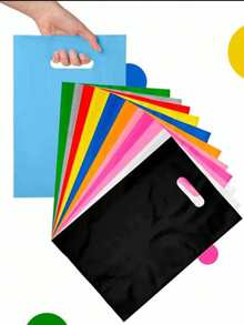 Kit 100 Unidades de Sacolas Plásticas Boca Palhaço para loja 20x30 Alça Vazada para loja - Visão 9