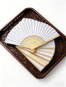 DIY空白紙摺扇,天然竹柄手持扇,適合藝術創作、婚禮伴手禮與夏季裝飾,易於客製化且方便攜帶。聖誕節、萬聖節、復活節、感恩節、節日季禮物 - 扇子 - 查看 5