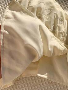2 piezas de top de tirantes y pantalones de lino de verano para mujeres - Albaricoque - Ver 7