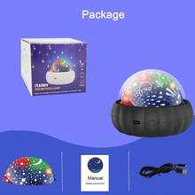 2合1星空投影夜燈,360°旋轉星系燈,變色設計,適用於臥室與派對裝飾 - Ocean or Star Moon Theme - 查看 10