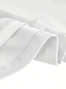 Camiseta de Mezclilla Talla Grande para Mujer con Perla y Lazo de Flecos - Top de Manga Corta Estilo Vaquero Occidental, Cuello Redondo Transpirable, Camisa Casual Lavable a Máquina para Looks Diarios o Eventos de Tema Occidental - Blanco - Ver 3