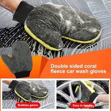 Găng tay rửa xe chống trầy xước - Sợi microfiber siêu thấm hút, găng tay tái sử dụng, găng tay hình bàn chân gấu, khăn vải, găng tay rửa xe, miếng bọt biển chenille hai mặt, dụng cụ vệ sinh xe khô/ướt. - Găng tay rửa xe - Xem 7