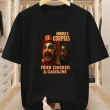 Camiseta impresa para hombres y mujeres - Negro - Ver 1