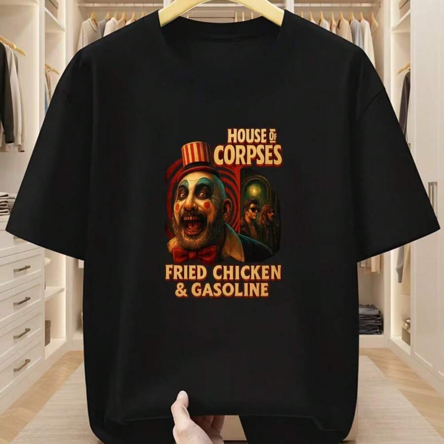 Camiseta impresa para hombres y mujeres - Negro - Ver 1