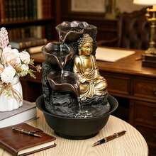Buddha Statue Ornament With Flowing Fountain, USB Powered Indoor Desktop Waterfall, Suitable For Home, Study, And Office Decoration, Feng Shui Accessories, Creative Crafts, Birthday Gifts, Yoga Meditation Meditation Meditation Accessories - JZ057 - View 3