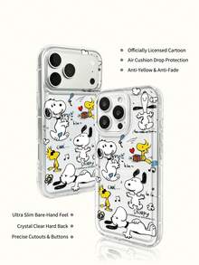 史努比手机壳轻巧防滑，防摔，适用于卡通动漫手机，包括 iPhone 17、17 Air、17 Pro、17 Pro Max、11、12、13、15、16 Pro、16 Pro Max、14 Plus、15 Plus、16 Plus、15 Pro、16 Pro Max XR。节日送礼佳品，手机壳礼盒包装。 - 無色 - 查看 7