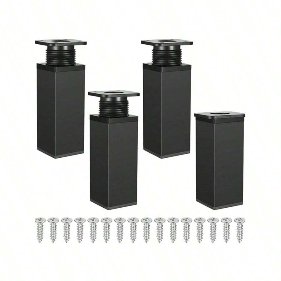 Bộ 20 chiếc/bộ gồm 4 chân tủ điều chỉnh độ cao, chân bàn điều chỉnh độ cao 0-20mm, chân bàn bằng hợp kim nhôm dùng cho nhà bếp, ghế sofa và các đồ nội thất khác. - Bộ 4 chân (tổng cộng 20 chi tiết) - Xem 1