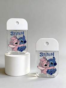 Disney, 1pc, Stitch Cartoon Portable Spray Bottle, 50ml Mini Travel Size, Transparent Container With White Cap, Stitch Cartoon Pattern Design, Travel Essential, Ideal Choice For Cosmetics And Skincare, Fan Exclusive, Makeup Storage Must-Have, Cartoon Themed Bottle, Durable Transparent Material. - Multicolor - View 1