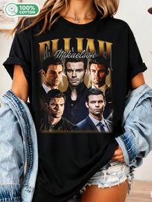 Elijah Mikaelson, Vintage T-Shirt, Limited Edition - T-Shirt Paying Tribute To The TV Series. - Black - View 1