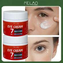 2支装 MELAO 7合1眼霜，50克/1.76盎司，抗衰老眼霜，蕴含视黄醇、胶原蛋白、透明质酸和烟酰胺，减少黑眼圈、眼袋和细纹 - 2個 - 查看 2
