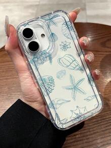Ốp lưng trong suốt in hình rùa biển và sao biển tối giản, tương thích với iPhone. - Nhiều màu - Xem 2