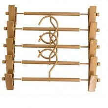 5pcs Aluminum Pants Hangers With Minimalist Design, Non-Slip Trousers Clips For Wardrobe Organization, Professional Clothes Hanger Clips For Drying Pants, Space-Saving Closet Storage Solution, Durable Metal Pant Rack Hangers For Home Bedroom Laundry Room - Gold - View 9